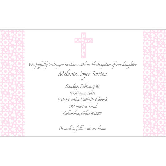 Elegant Pastel Pink Cross Invitations